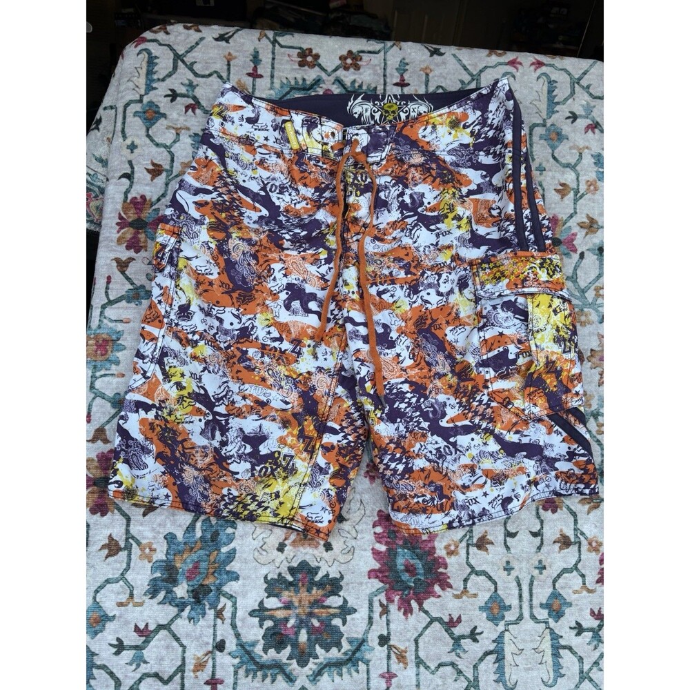 Fox Racing Men's Size 34 Graphic Boardshorts Swim Trunks